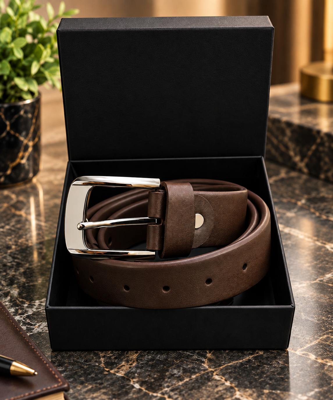 Premium Brown Leather Belt – Classic Design, Durable Finish & Sophisticated Everyday Style