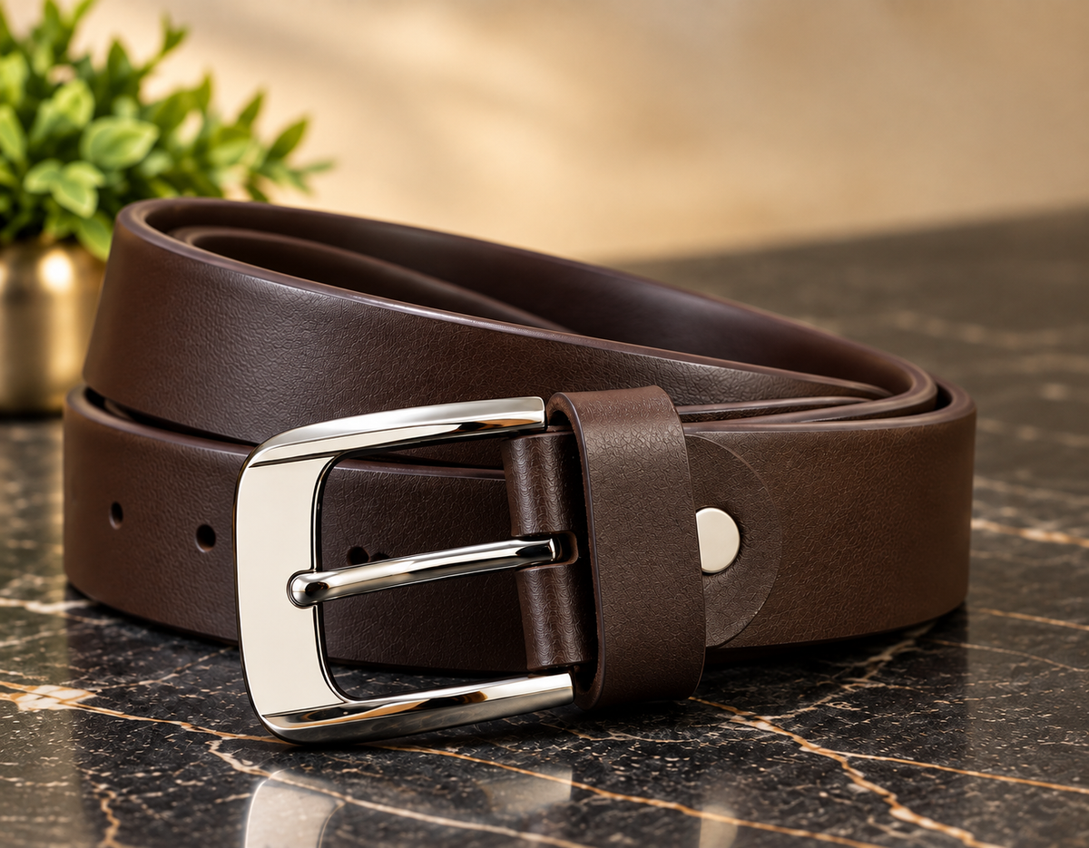 Premium Brown Leather Belt – Classic Design, Durable Finish & Sophisticated Everyday Style