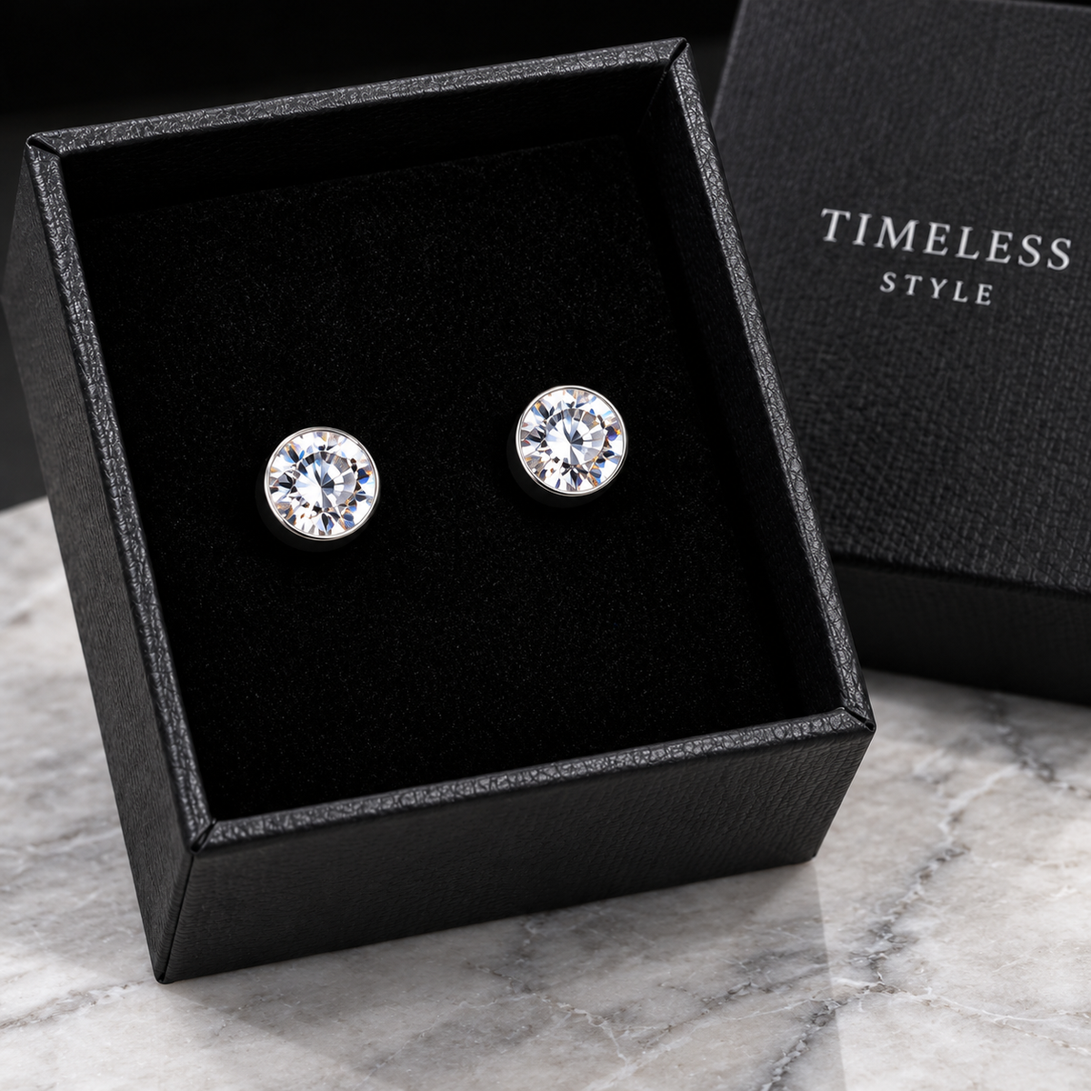 Premium Crystal Diamond Stud Earrings – Elegant, Sparkling & Timeless Jewelry for Men & Women