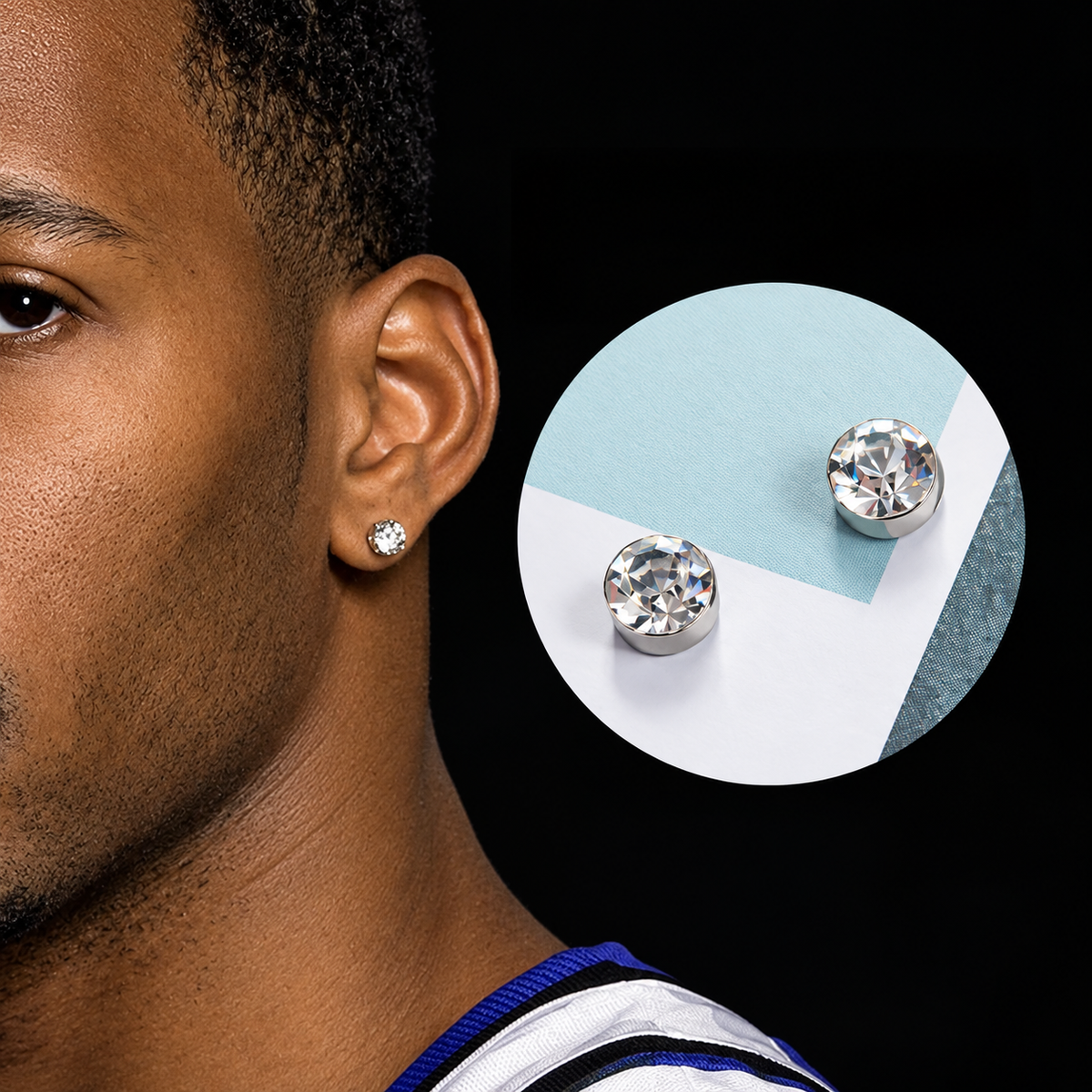Premium Crystal Diamond Stud Earrings – Elegant, Sparkling & Timeless Jewelry for Men & Women