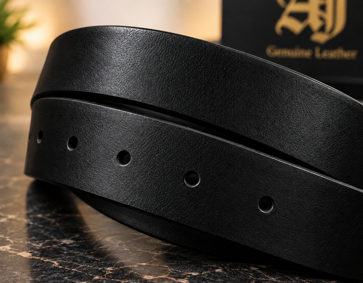 Premium Black Leather Belt – Classic Design, Durable Finish & Sophisticated Everyday Style