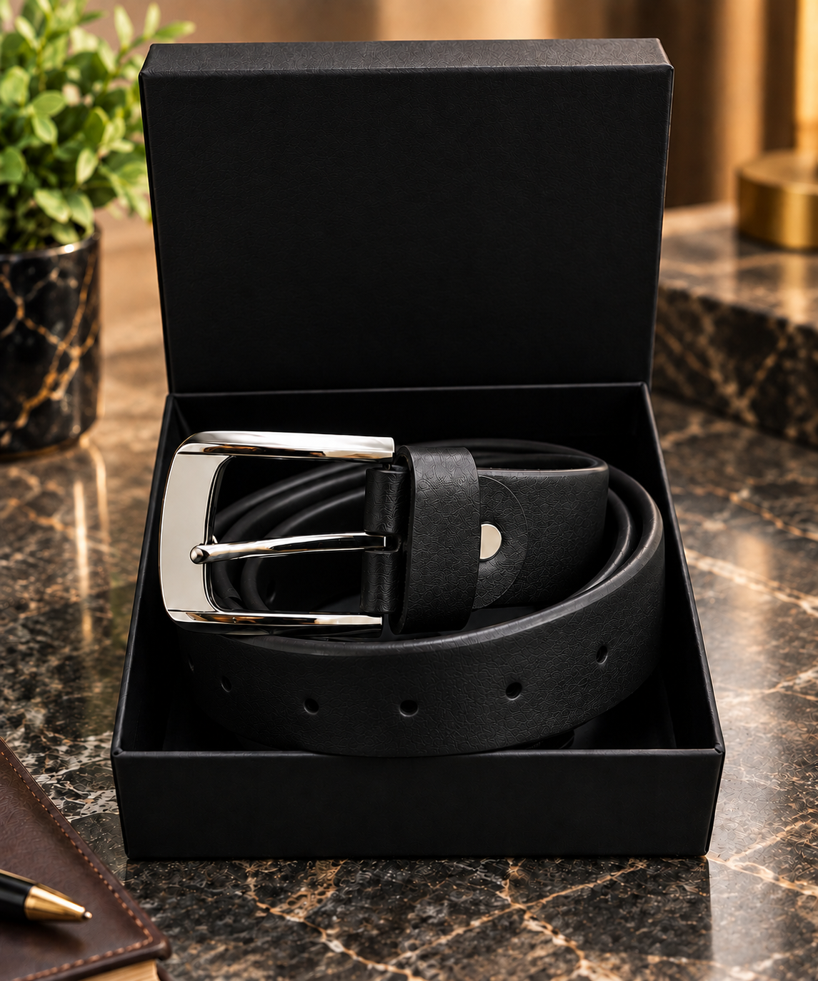 Premium Black Leather Belt – Classic Design, Durable Finish & Sophisticated Everyday Style