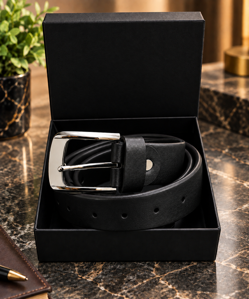 Premium Black Leather Belt – Classic Design, Durable Finish & Sophisticated Everyday Style