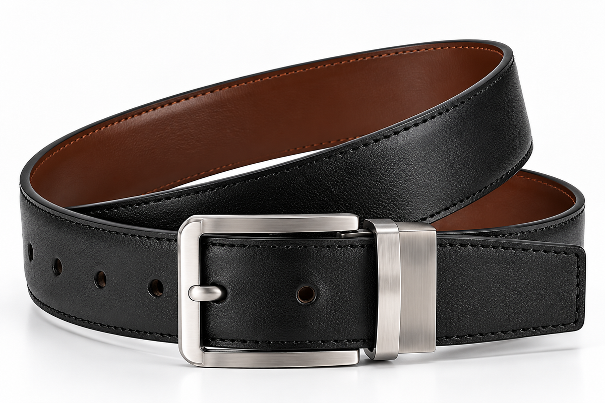 Premium Reversible Leather Belt – Black & Brown