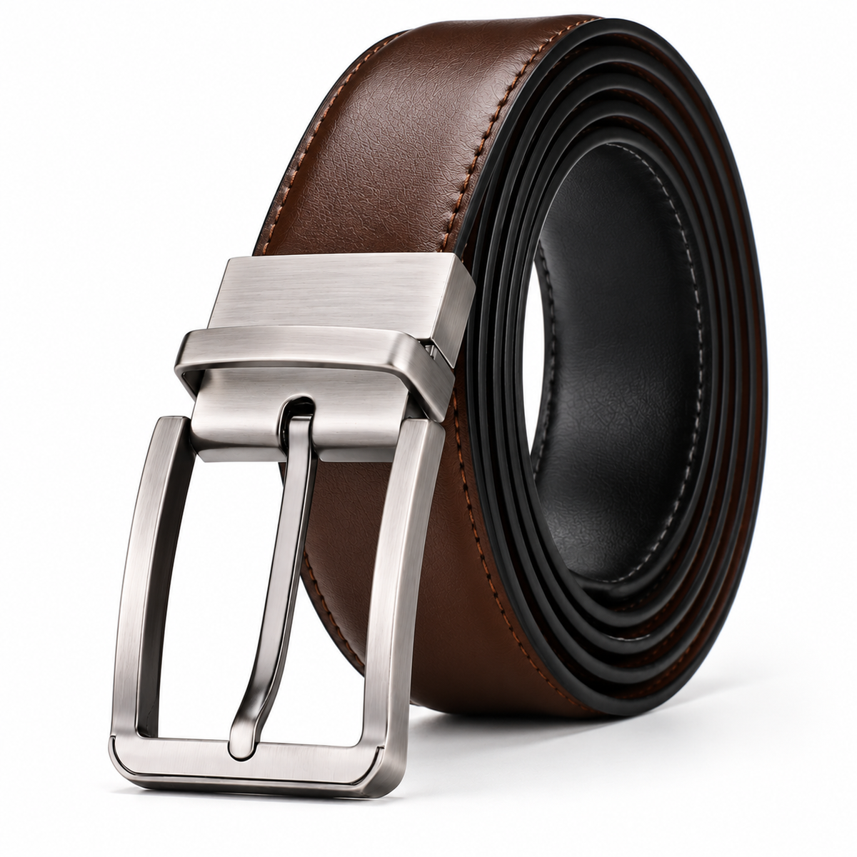 Premium Reversible Leather Belt – Black & Brown