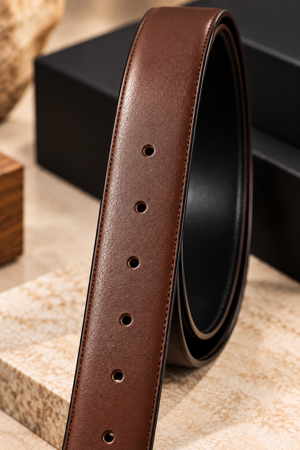 2-in-1 Reversible Leather Belt – Classic Black & Rich Brown | Premium Buckle