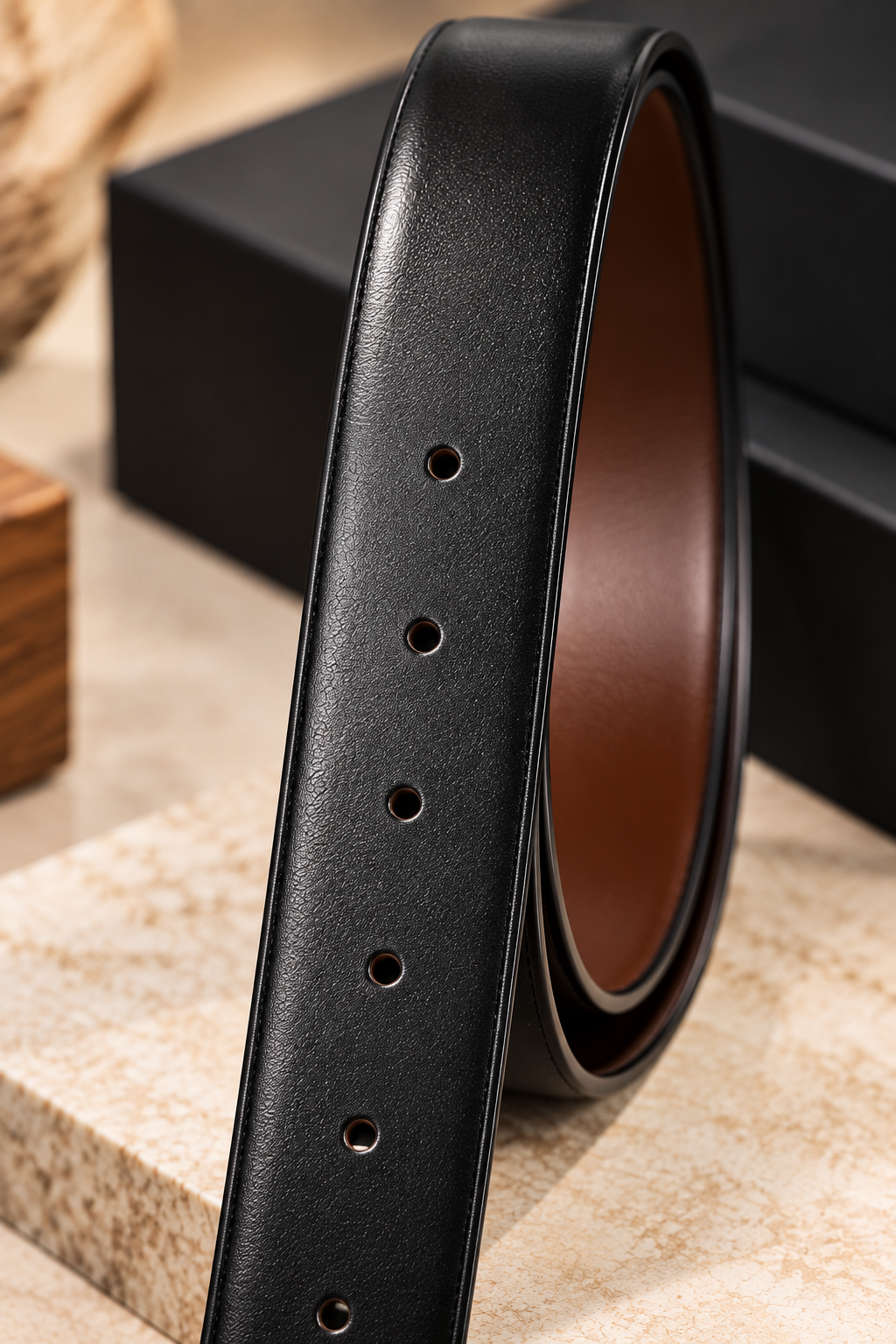 2-in-1 Reversible Leather Belt – Classic Black & Rich Brown | Premium Buckle