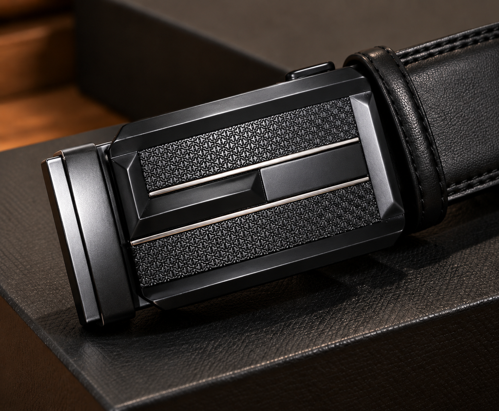 Executive Flex Leather Belt – Premium Textured Buckle