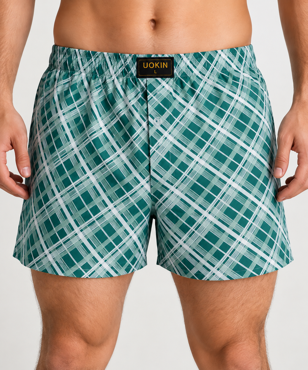 Premium Plaid Cotton Boxer Shorts for Men – UOKIN | 3 Colors