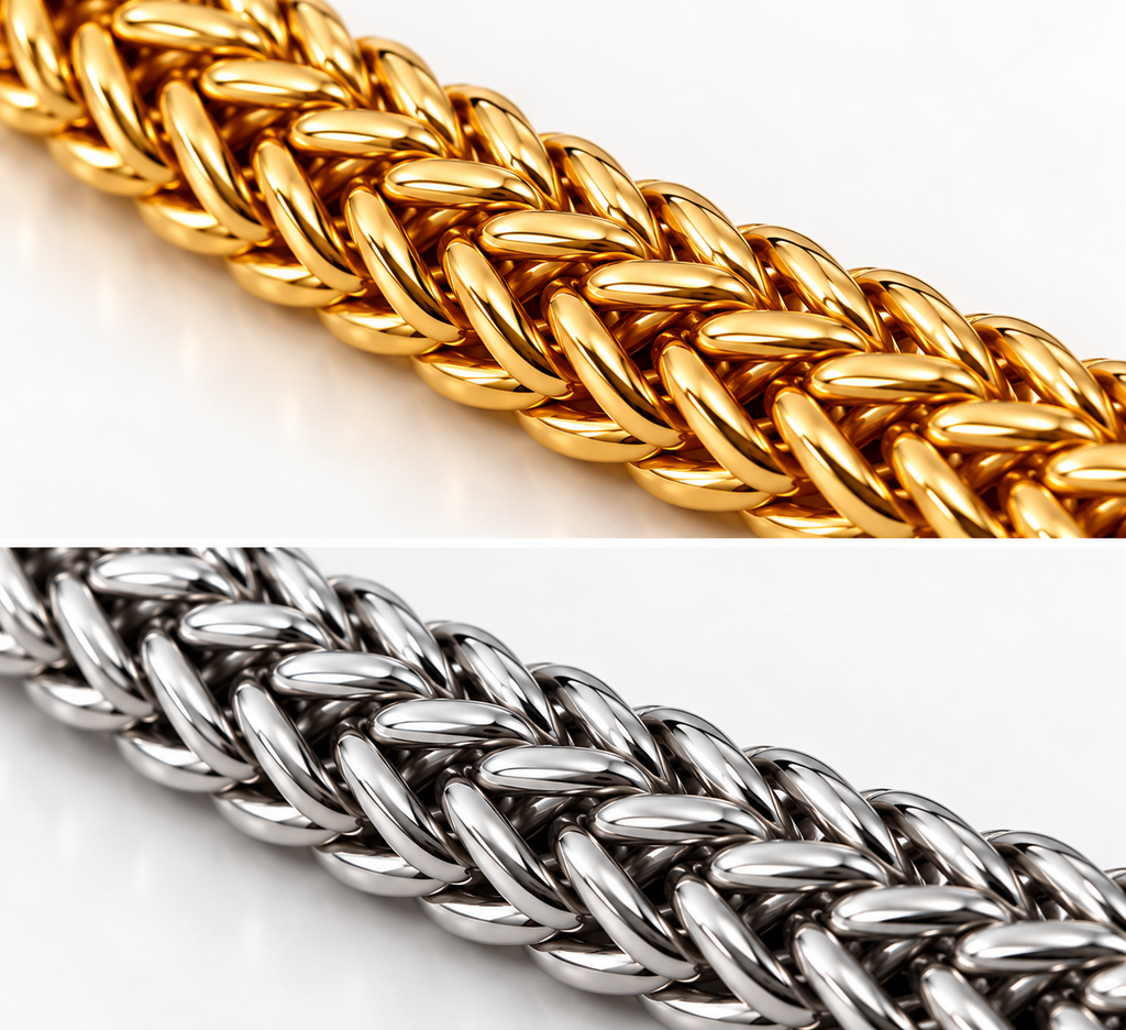 Premium Braided Chain Bracelet – Gold & Silver