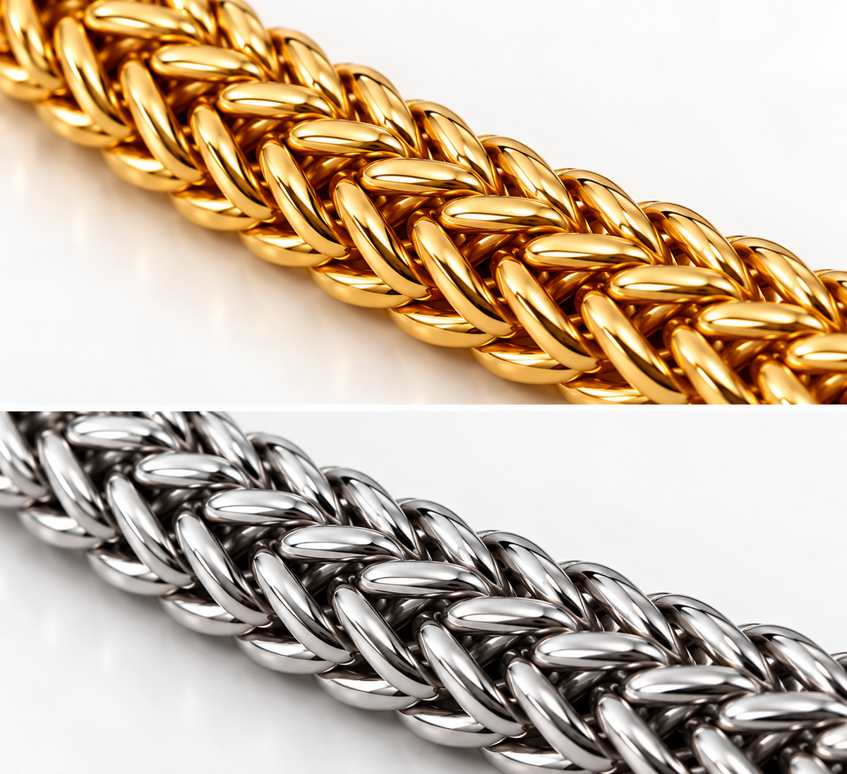 Premium Braided Chain Bracelet – Gold & Silver