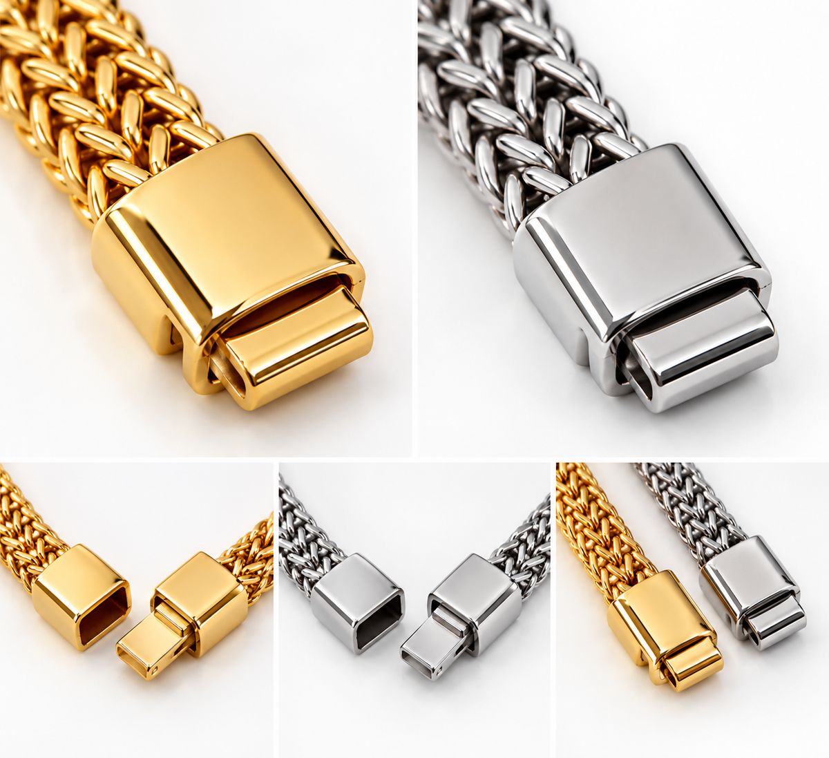 Premium Braided Chain Bracelet – Gold & Silver