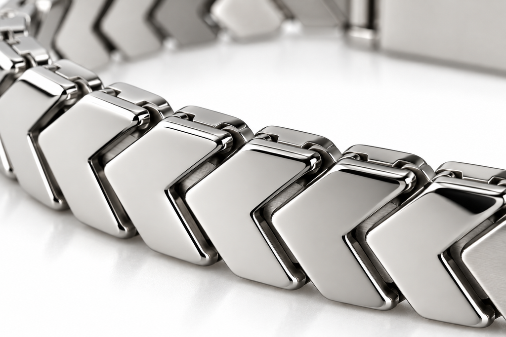 Premium Silver Chevron Link Bracelet