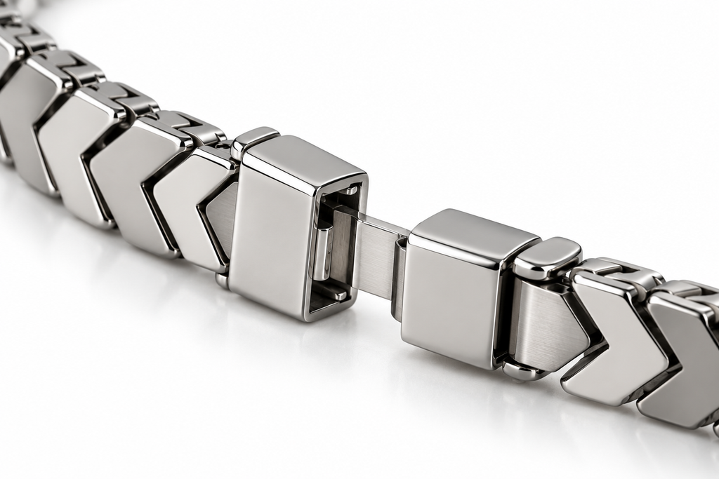 Premium Silver Chevron Link Bracelet