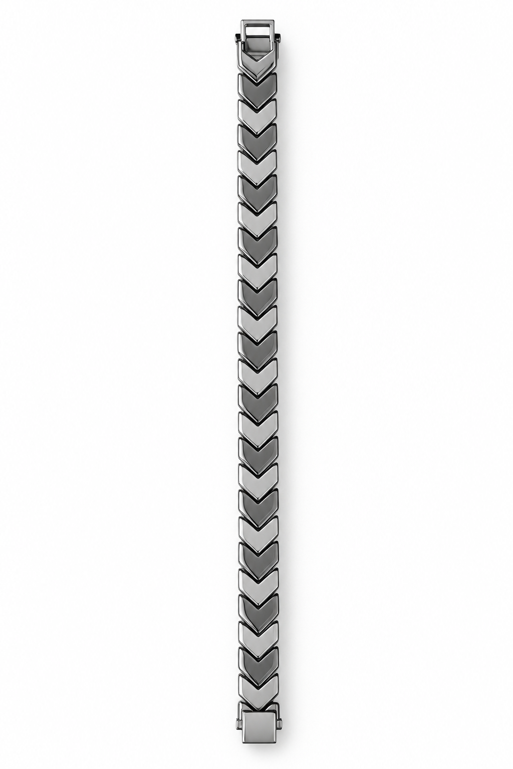 Premium Silver Chevron Link Bracelet