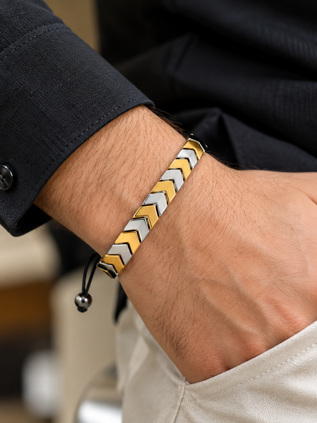 Silver Chevron Link Bracelet – Modern Style & Everyday Elegance