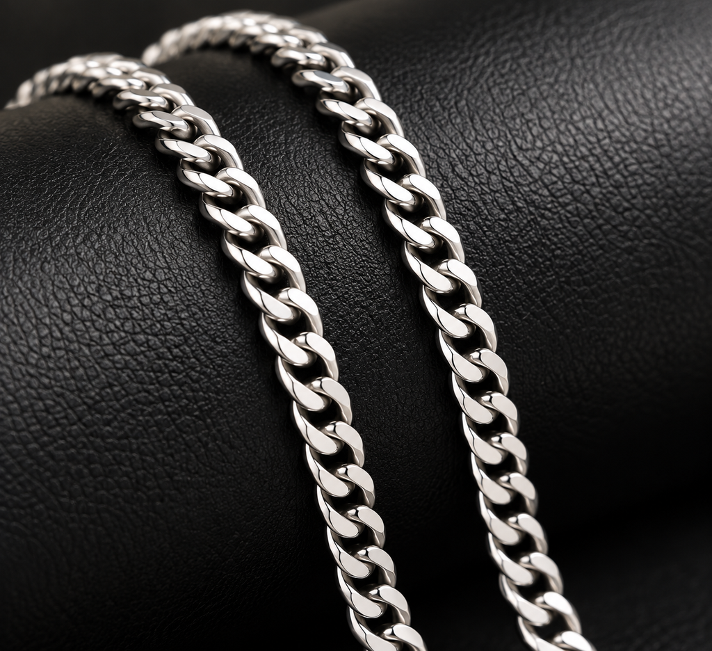 Premium Silver Stainless Steel Curb Chain – Classic & Modern Style