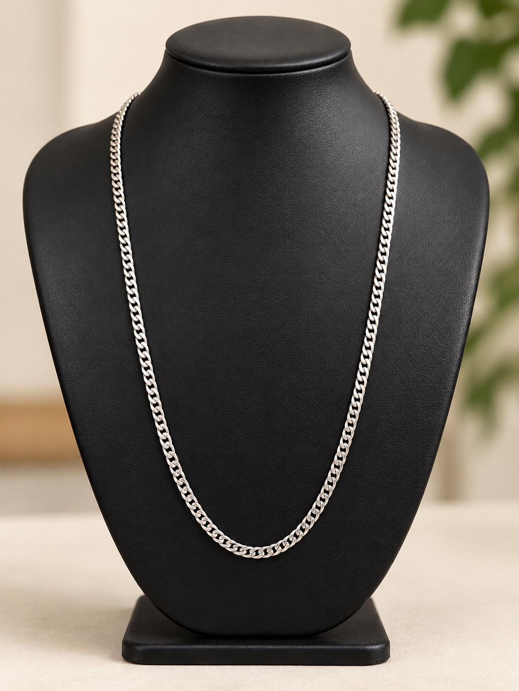 Premium Silver Stainless Steel Curb Chain – Classic & Modern Style