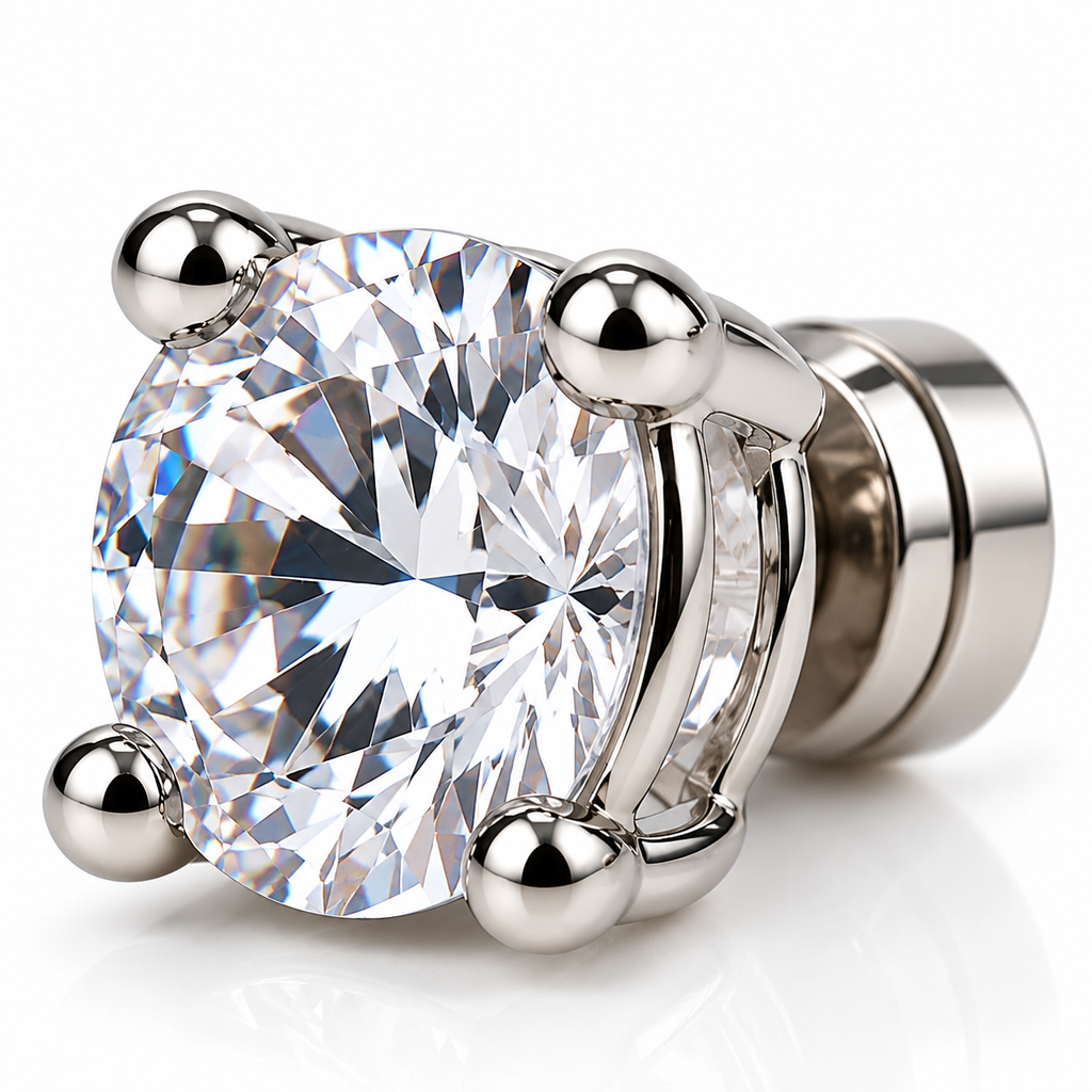 Sparkling Magnetic Crystal Earrings – Elegant Silver Studs