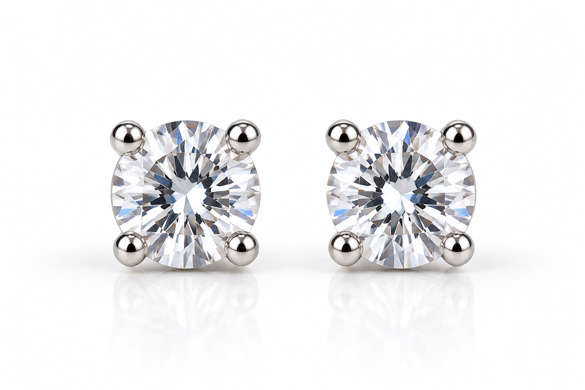 Sparkling Magnetic Crystal Earrings – Elegant Silver Studs